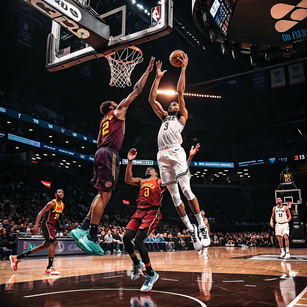 Basketball players in action